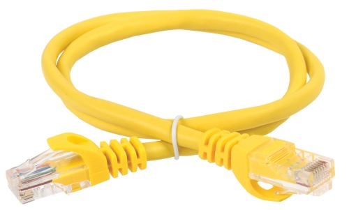 ITK Коммутационный шнур (патч-корд) кат.5E UTP 1м желтый | код PC05-C5EU-1M | IEK